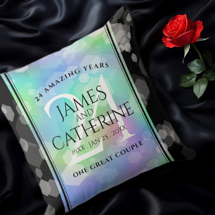 Coussin Élégante 24e anniversaire du Mariage Opal