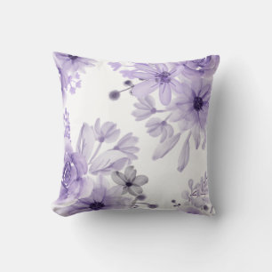 Coussin Elégante aquarelle florale violette