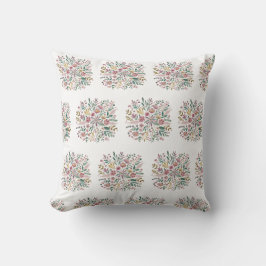 Coussin Elégante aquarelle moderne fleurs sauvages