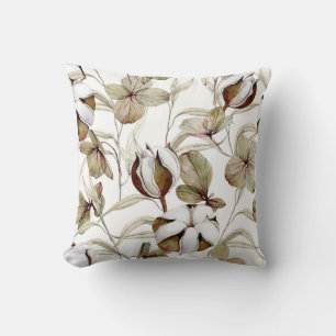 Coussin Elégante aquarelle motif décorative fleurie