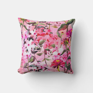 Coussin Elégante aquarelle motif décorative fleurie