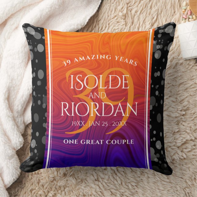 Coussin Élégante célébration du 39e anniversaire du Mariag (Couverture)