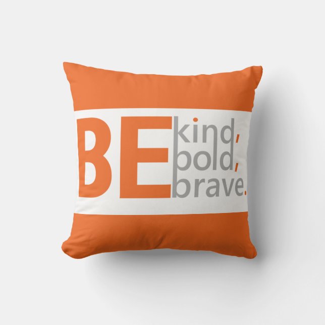Coussin Elégante Couleur Orange Avec Dire Être Gentil (Recto)