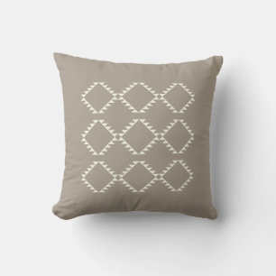 Coussin Élégante ferme moderne Taupe géométrique rustique