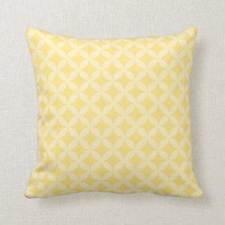 Coussin Élégante fermeture éclair jaune pastel motif rond