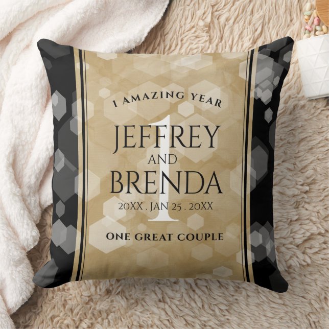Coussin Élégante fête du 1er anniversaire du Mariage de pa (Couverture)