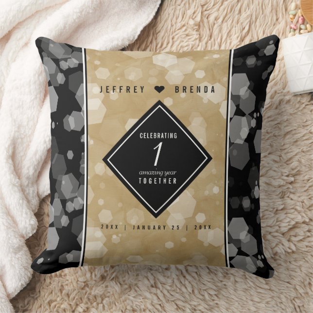 Coussin Élégante fête du 1er anniversaire du Mariage de pa (Couverture)