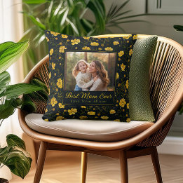 Coussin Élégante Fleur de la Fête des Mères de la Coupe du