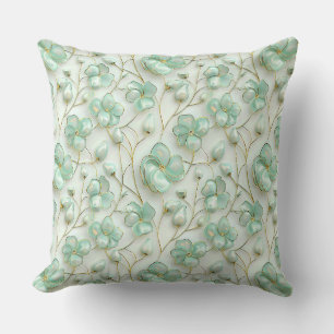 Coussin Élégante Florale Verte