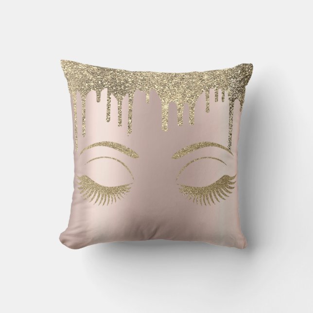 Coussin Élégante Glitterie Or Lashes, Drivers Rose Gold (Recto)