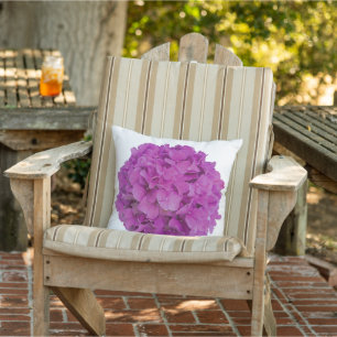 Coussin Elégante magenta rose hydrangée florale roses