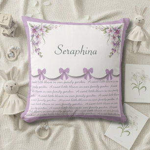 Coussin Élégante Nursery Fille Lavande Violet Bébé