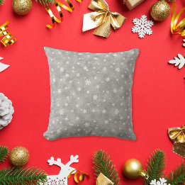 Coussin Élégante Parties scintillant Argent Étoiles Snowfl