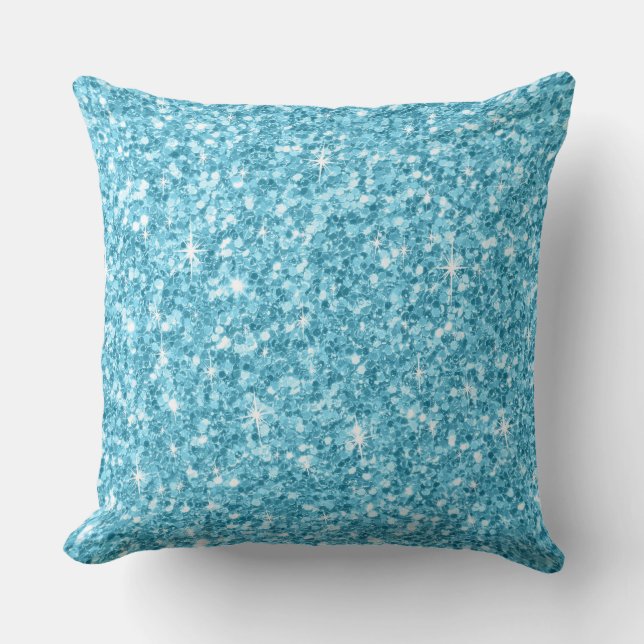 Coussin Elégante Parties scintillant Bleue Lumière & Étinc (Recto)