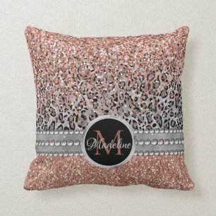 Coussin Élégante Parties scintillant d'or de la Rose d'o