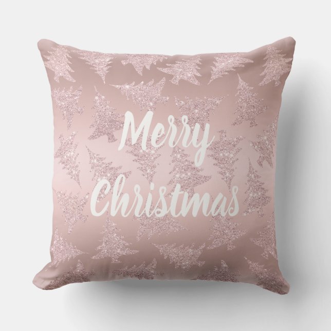 Coussin Élégante Parties scintillant Rose d'or Motif de No (Recto)
