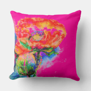 Coussin Elégante peinture abstraite à l'aquarelle rouge