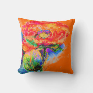 Coussin Elégante peinture abstraite à l'aquarelle rouge