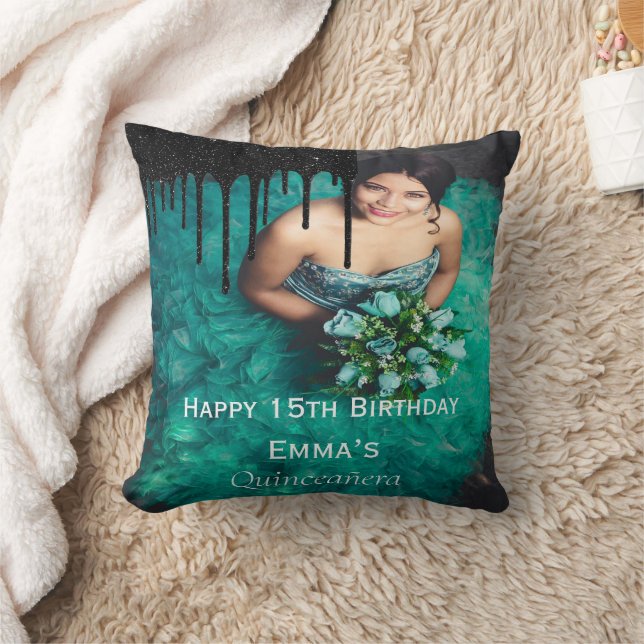 Coussin Elégante Quinceañera Photo 15e anniversaire (Couverture)