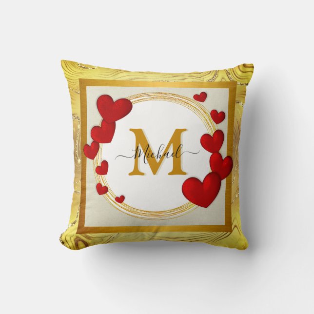Coussin Élégantes Saint-Valentin, Amour, Mariage Anniversa (Recto)