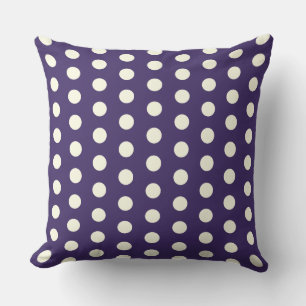 Coussin Élégants points blancs sur fond bleu indigo