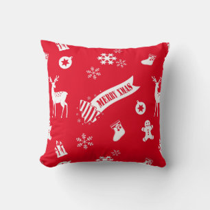 Coussin Éléments de l'oreiller rouge de Noël