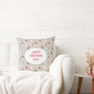 Coussin Éléments de Noël Anges Oiseaux