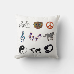 Coussin éléments graphiques regroupés