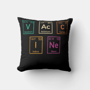 Coussin Éléments vintages du tableau périodique du vaccin