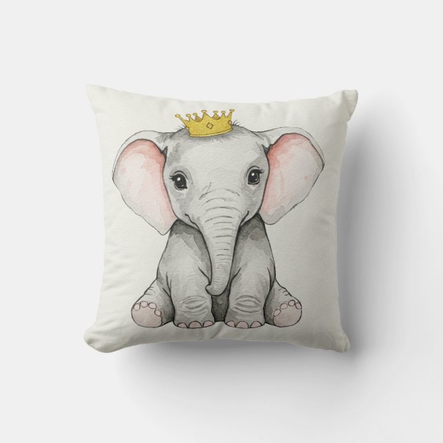 Coussin éléphant avec couronne (Recto)