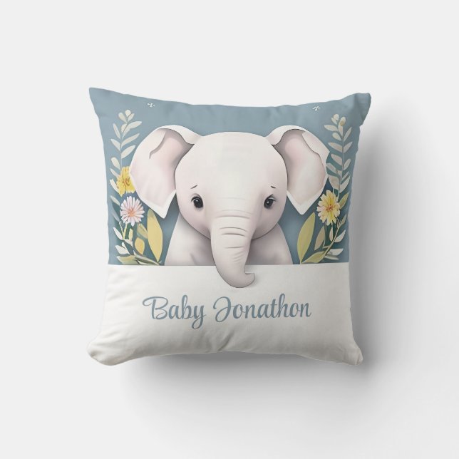 Coussin Eléphant bébé doux (Recto)