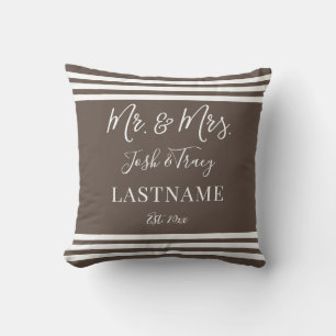 Coussin Éléphant Bébé Fille avec Ruban Nom Personnalisé
