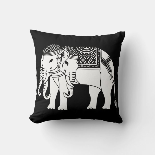 Coussin Elephant blanc thaïlandais Erawan (Recto)