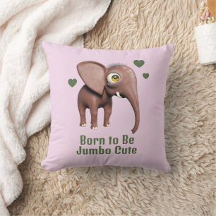 Coussin Éléphant de bébé mignon personnalisé né pour être