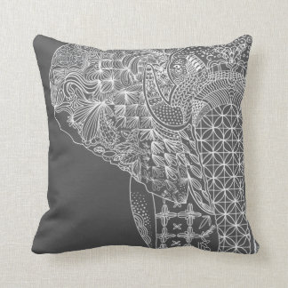 Coussin Eléphant gris Motif Jeter Pillo