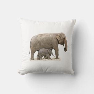 Coussin Eléphant mère et bébé