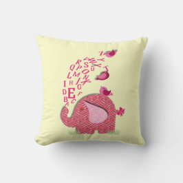 Coussin Eléphant mignon et chiche Alphabet Imprimer