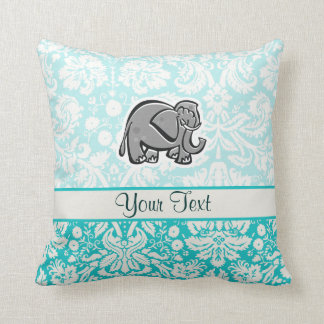 Coussin Éléphant mignon ; sarcelle d'hiver