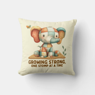 Coussin Éléphant Patchwork “Grandir en force
