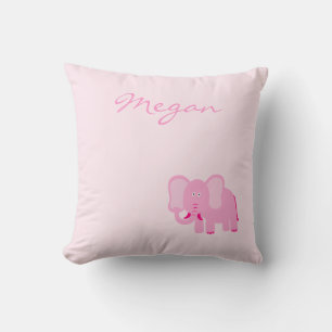 Coussin Eléphant Rose Cute Design Jeu d'oreiller
