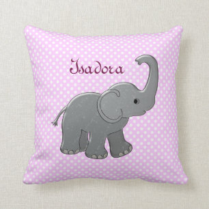 Coussin éléphant rose de baby shower