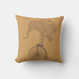 Coussin Éléphant Vélo Penny Farthing Équilibre