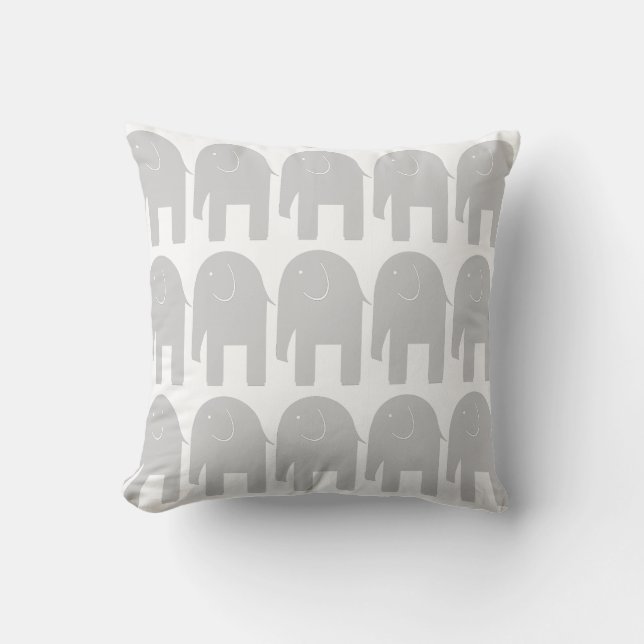 Coussin Éléphants gris (Recto)