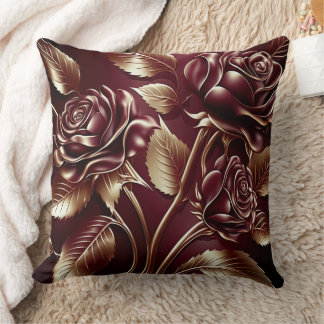Coussin Élevez votre maison avec un Rose bourguignon luxue
