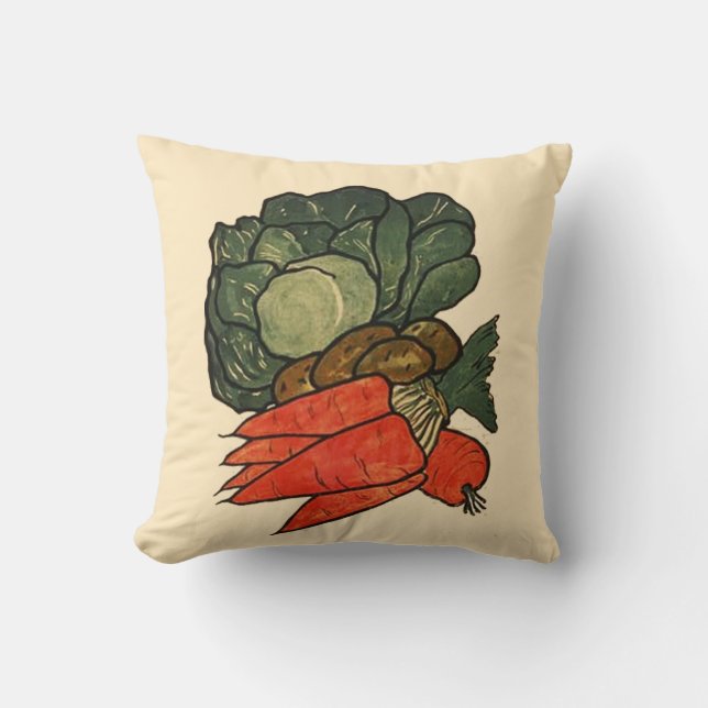 Coussin Élevons un potager (Recto)