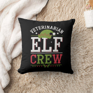 Coussin Elfe de Noël vétérinaire technicien vétérinaire