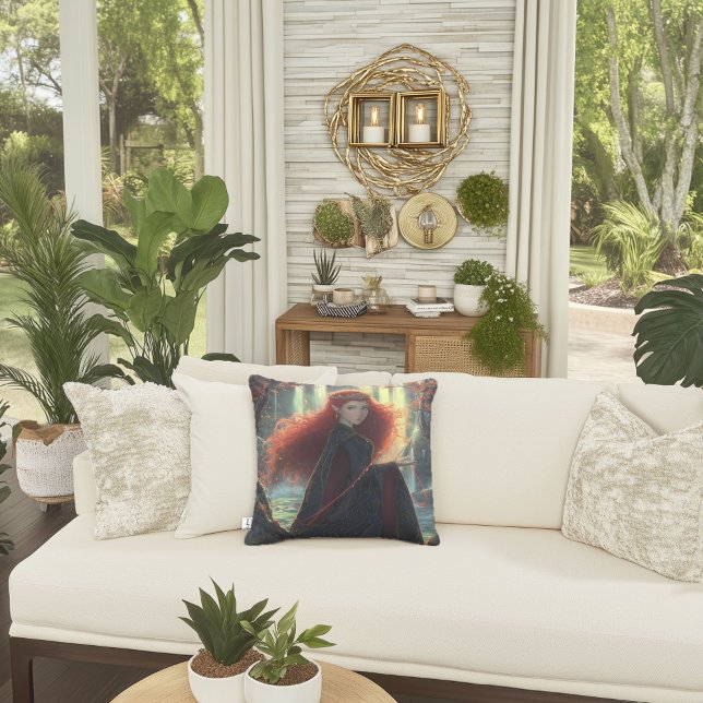 Coussin Elfe mystique dans une forêt d'Imaginaires (Créateur téléchargé)