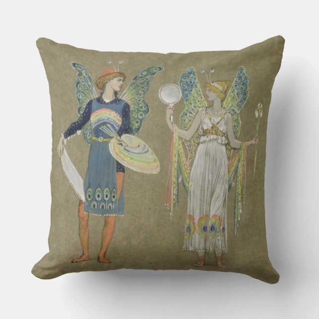 Coussin Elfes et peintres de fées, de "The Snowman" 1899 (Recto)