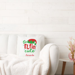 Coussin Elfin Cute Personnalisé Funny Humour de Noël