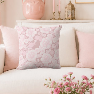 Coussin Elia 🌸 Rose Pâle Floral Baroque